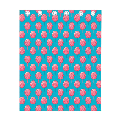 Pink And Blue Cotton Candy Pattern Print Curtain