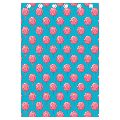 Pink And Blue Cotton Candy Pattern Print Curtain