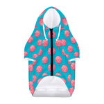 Pink And Blue Cotton Candy Pattern Print Dog Zip Up Hoodie