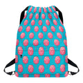 Pink And Blue Cotton Candy Pattern Print Drawstring Backpack