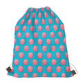 Pink And Blue Cotton Candy Pattern Print Drawstring Bag