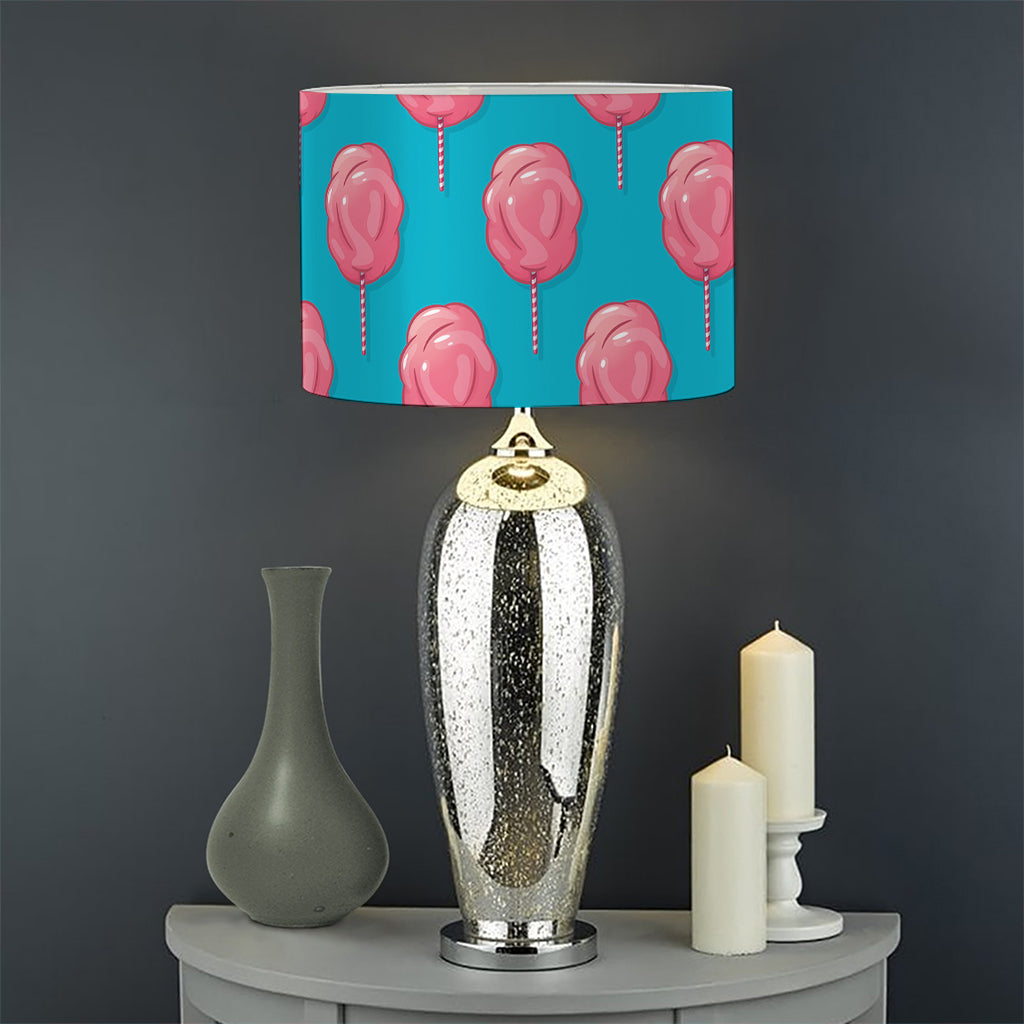 Pink And Blue Cotton Candy Pattern Print Drum Lamp Shade