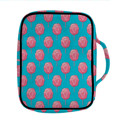 Pink And Blue Cotton Candy Pattern Print Front Pocket Bible Bag