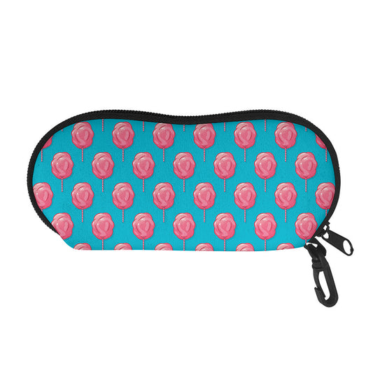 Pink And Blue Cotton Candy Pattern Print Glasses Case