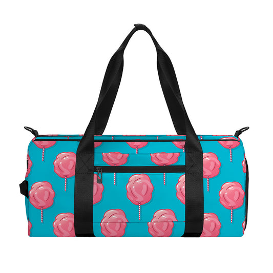 Pink And Blue Cotton Candy Pattern Print Gym Bag
