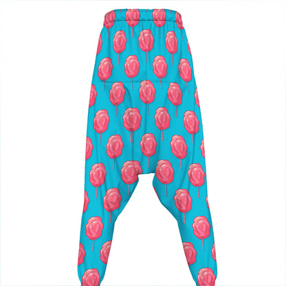 Pink And Blue Cotton Candy Pattern Print Hammer Pants