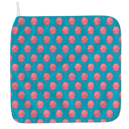 Pink And Blue Cotton Candy Pattern Print Hand Towel