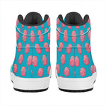 Pink And Blue Cotton Candy Pattern Print High Top Leather Sneakers