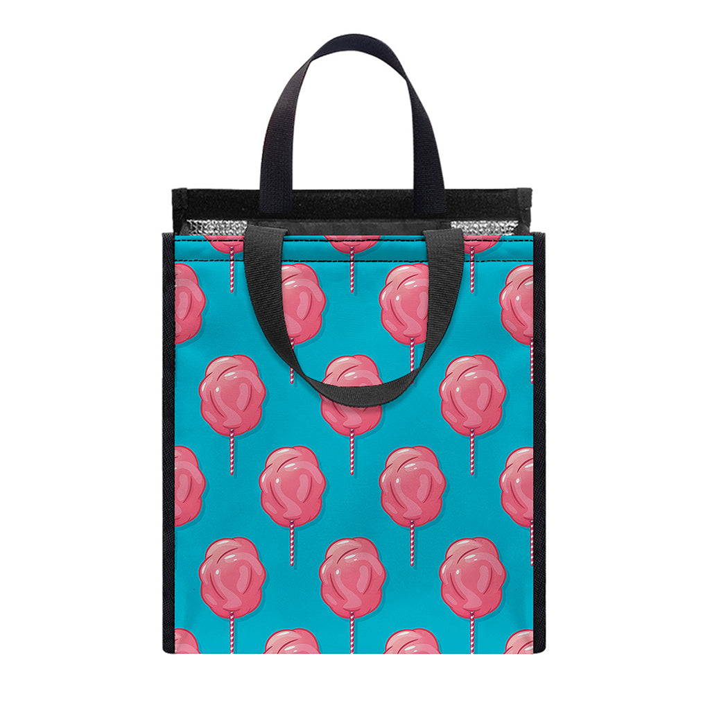 Pink And Blue Cotton Candy Pattern Print Insulated Lunch Tote