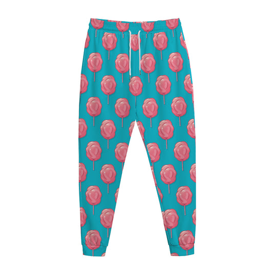 Pink And Blue Cotton Candy Pattern Print Jogger Pants