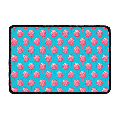 Pink And Blue Cotton Candy Pattern Print Kitchen Mat