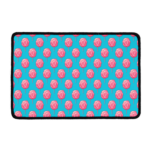 Pink And Blue Cotton Candy Pattern Print Kitchen Mat