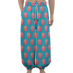 Pink And Blue Cotton Candy Pattern Print Lantern Pants