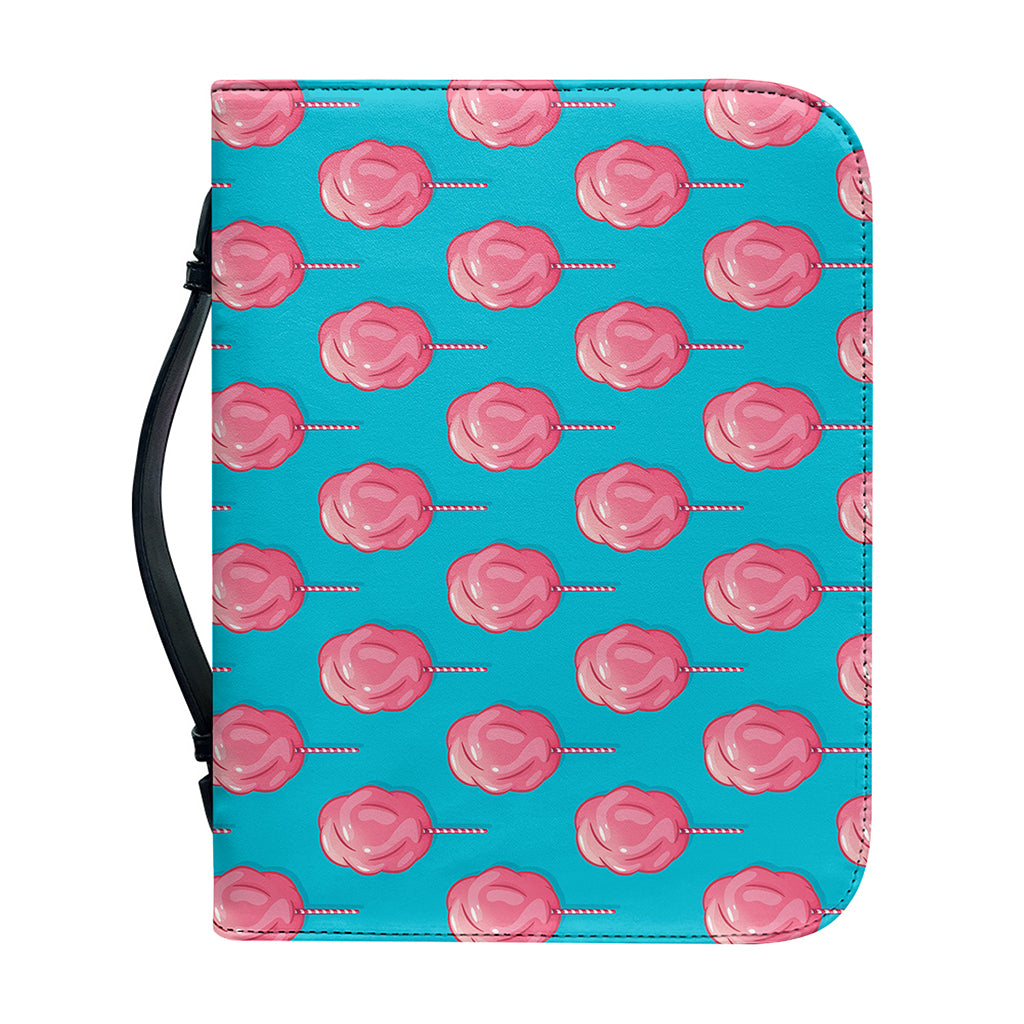 Pink And Blue Cotton Candy Pattern Print Leather Bible Cover