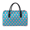 Pink And Blue Cotton Candy Pattern Print Leather Duffel Bag