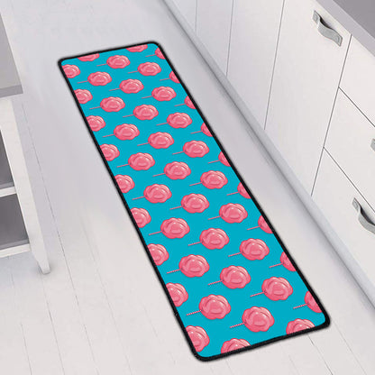 Pink And Blue Cotton Candy Pattern Print Long Kitchen Mat