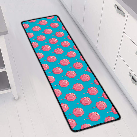 Pink And Blue Cotton Candy Pattern Print Long Kitchen Mat