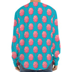 Pink And Blue Cotton Candy Pattern Print Long Sleeve Baseball Jersey