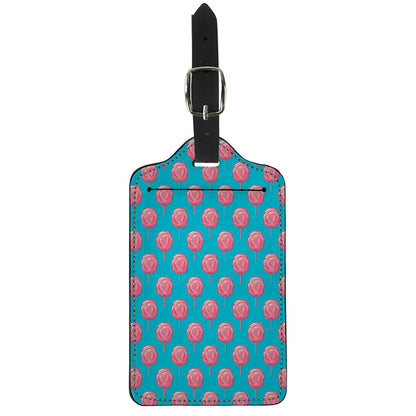 Pink And Blue Cotton Candy Pattern Print Luggage Tag