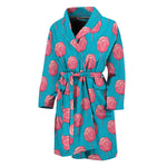 Pink And Blue Cotton Candy Pattern Print Men's Bathrobe