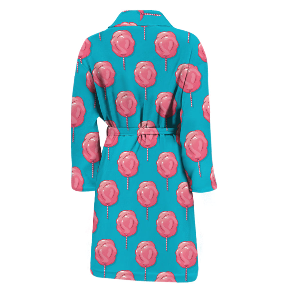 Pink And Blue Cotton Candy Pattern Print Men's Bathrobe