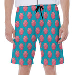 Pink And Blue Cotton Candy Pattern Print Men's Beach Shorts