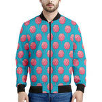 Pink And Blue Cotton Candy Pattern Print Men's Bomber Jacket