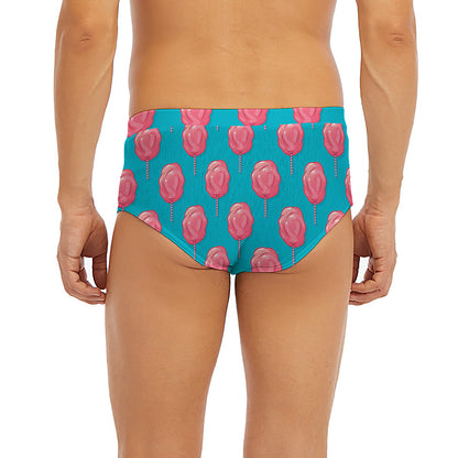 Pink And Blue Cotton Candy Pattern Print Men's Briefs