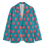 Pink And Blue Cotton Candy Pattern Print Men's Cotton Blazer