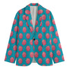 Pink And Blue Cotton Candy Pattern Print Men's Cotton Blazer