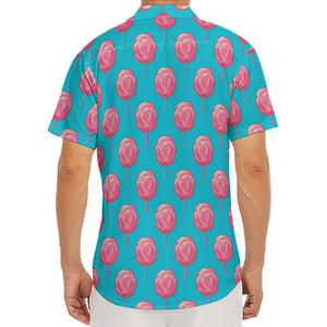 Pink And Blue Cotton Candy Pattern Print Men's Deep V-Neck Shirt