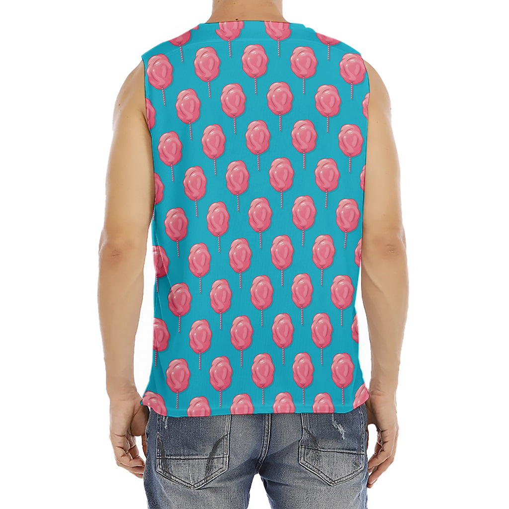 Pink And Blue Cotton Candy Pattern Print Men's Fitness Tank Top