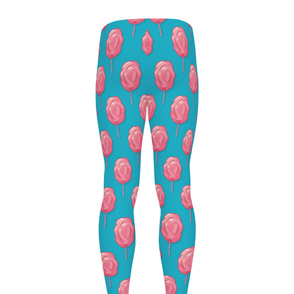 Pink And Blue Cotton Candy Pattern Print Men's leggings