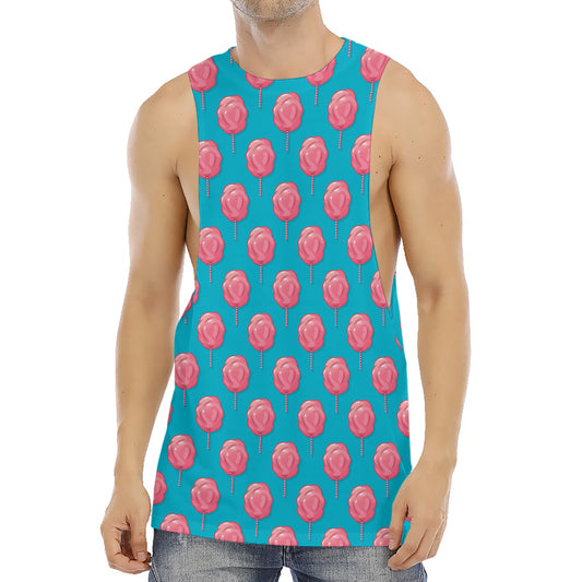Pink And Blue Cotton Candy Pattern Print Men's Muscle Tank Top