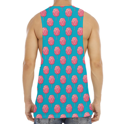 Pink And Blue Cotton Candy Pattern Print Men's Muscle Tank Top