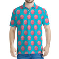 Pink And Blue Cotton Candy Pattern Print Men's Polo Shirt
