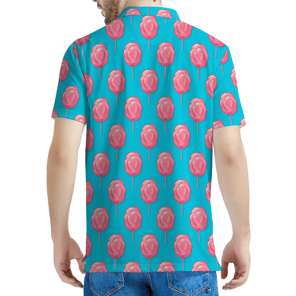 Pink And Blue Cotton Candy Pattern Print Men's Polo Shirt
