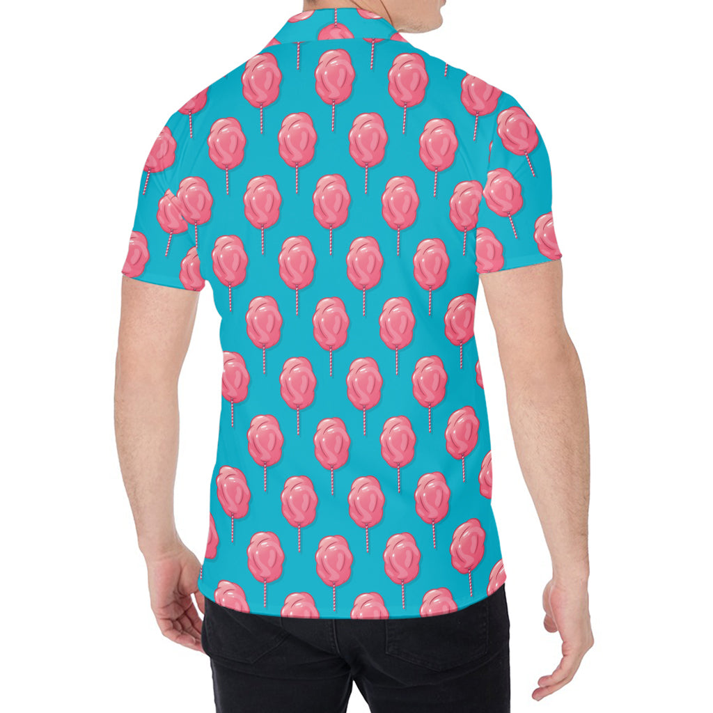 Pink And Blue Cotton Candy Pattern Print Men's Shirt
