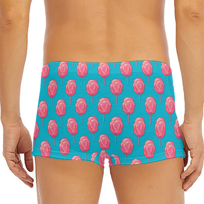 Pink And Blue Cotton Candy Pattern Print Men's Short Boxer Briefs