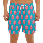 Pink And Blue Cotton Candy Pattern Print Men's Split Running Shorts