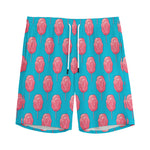 Pink And Blue Cotton Candy Pattern Print Men's Sports Shorts