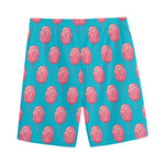 Pink And Blue Cotton Candy Pattern Print Men's Sports Shorts