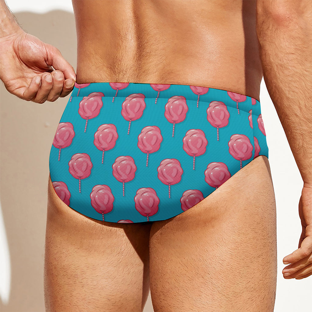 Pink And Blue Cotton Candy Pattern Print Men's Swim Briefs