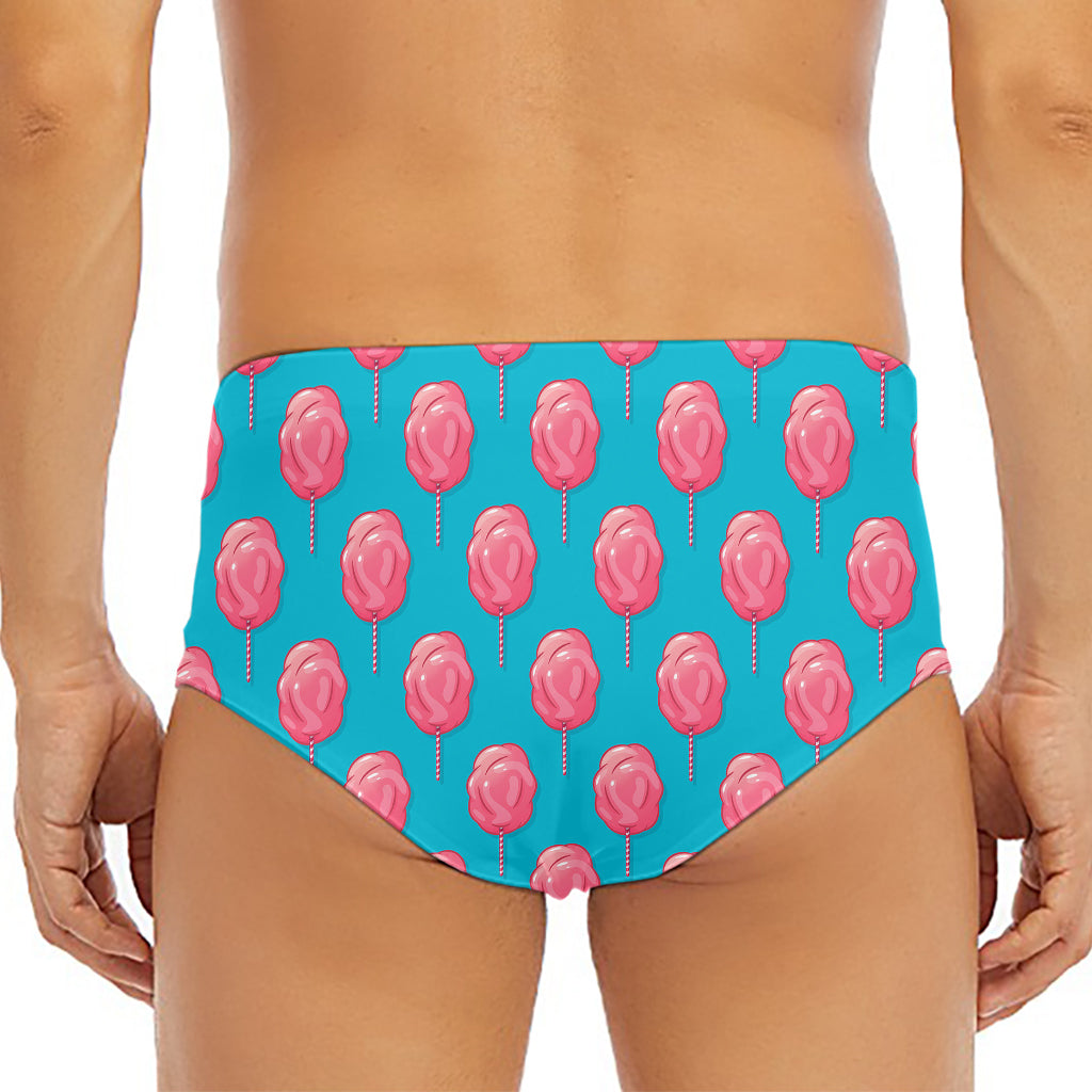 Pink And Blue Cotton Candy Pattern Print Men's Triangle Swim Briefs