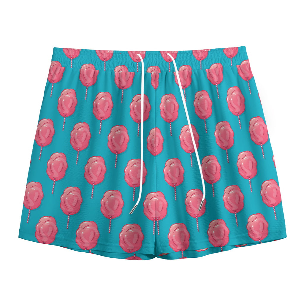 Pink And Blue Cotton Candy Pattern Print Mesh Shorts