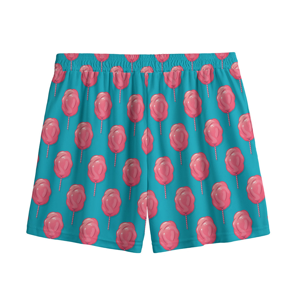 Pink And Blue Cotton Candy Pattern Print Mesh Shorts