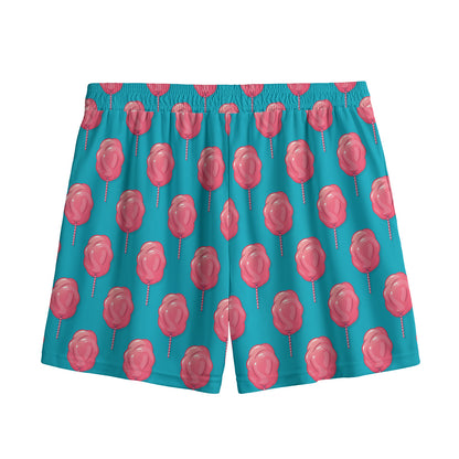 Pink And Blue Cotton Candy Pattern Print Mesh Shorts