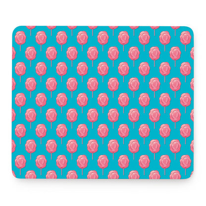 Pink And Blue Cotton Candy Pattern Print Mouse Pad