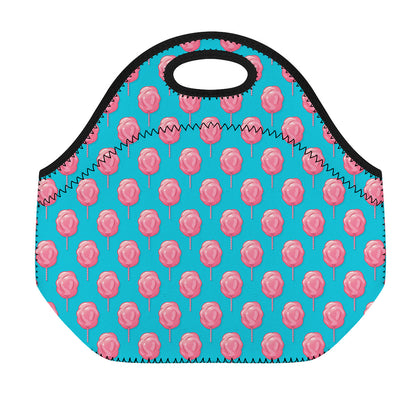 Pink And Blue Cotton Candy Pattern Print Neoprene Lunch Bag