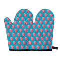 Pink And Blue Cotton Candy Pattern Print Oven Mitts